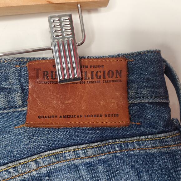 True Religion Jeans Rocco Slim Fit Classic Denim Jeans Stretch Blue Mens Size 31 - Picture 7 of 11